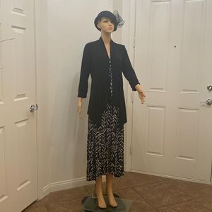 Chico’s Size 0 Black V Neck 3/4 Sleeves Peplum Waist Polyester Spandex Jacket